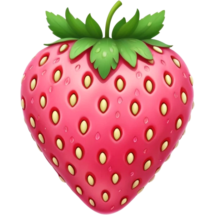 Pink strawberry with hearts as seeds emoji
