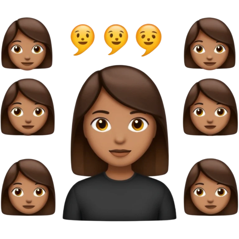 Make an emoji with medium straight dark brown hair emoji