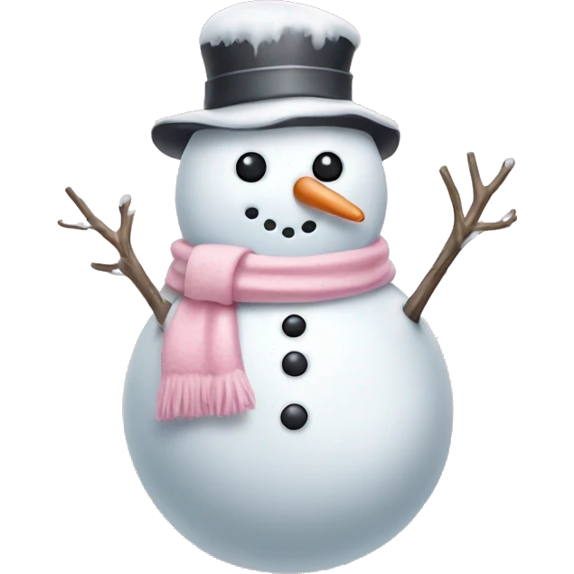 cute light pink snowman emoji
