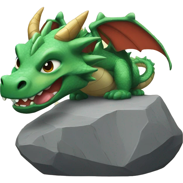 rocks and a dragon emoji