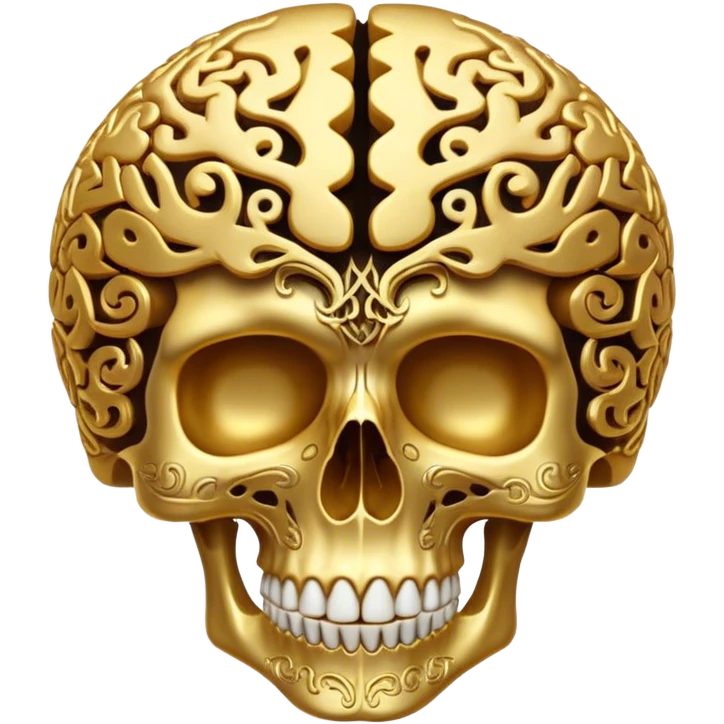golden brain skull emoji