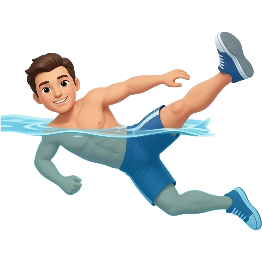 kicking while swimming in the water emoji