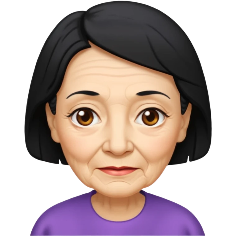 Old Lady 44 age black hair light skin emoji