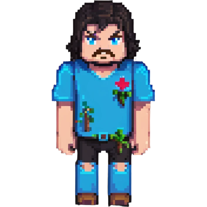 Jack Black as a Minecraft character emoji