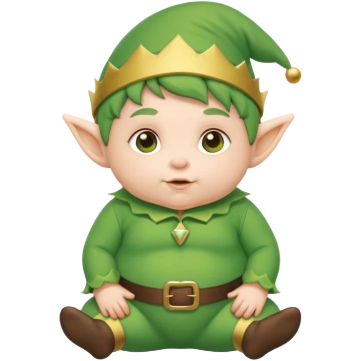 Chubby elf baby with green outfit emoji