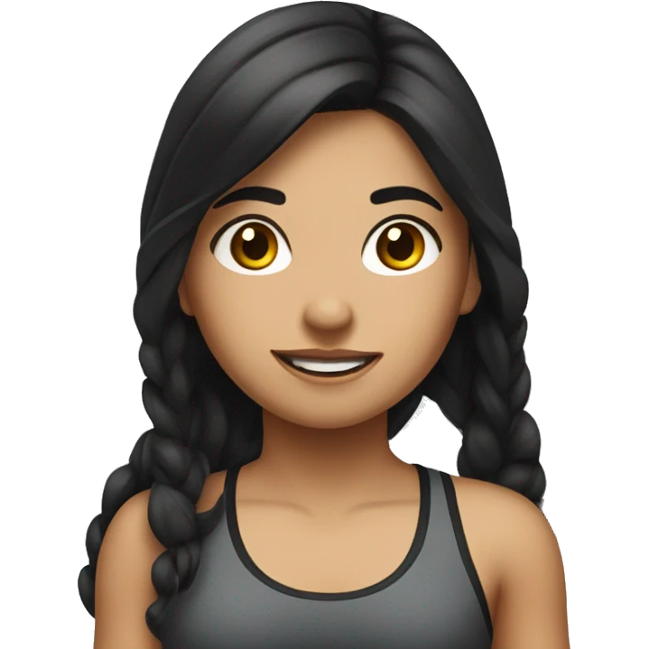 Hispanic girl with long black hair at the gym  emoji