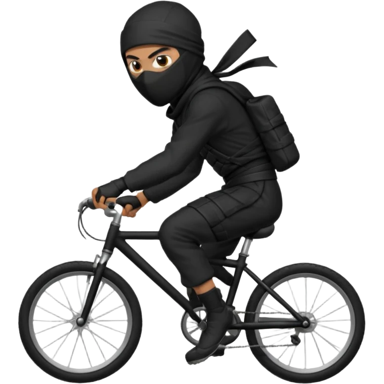 NInja standing with bicycle emoji