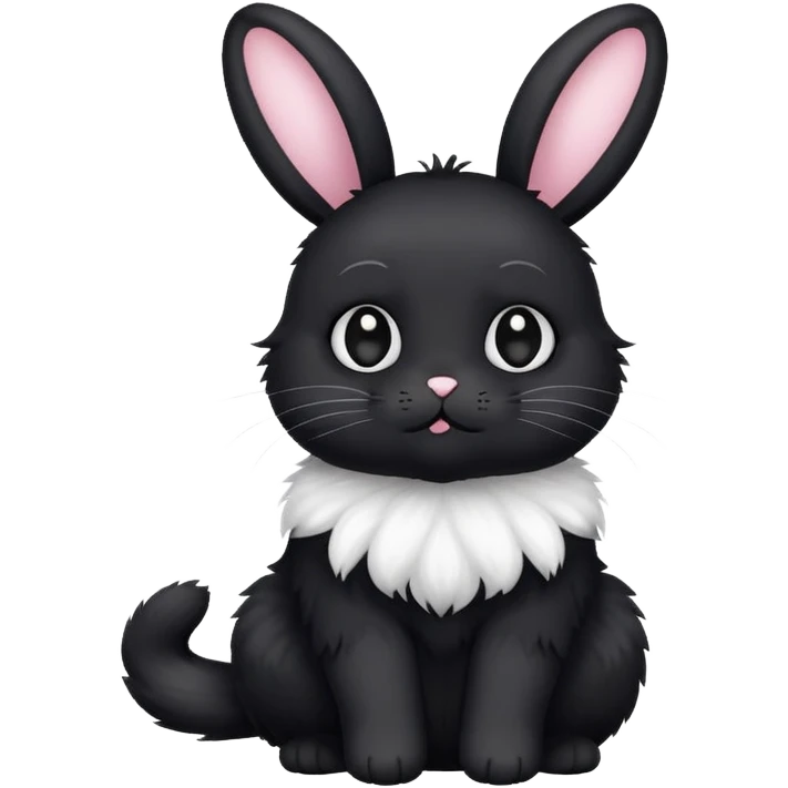 Black cat bunny emoji