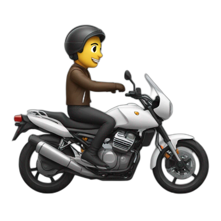 Chat sur une moto  emoji