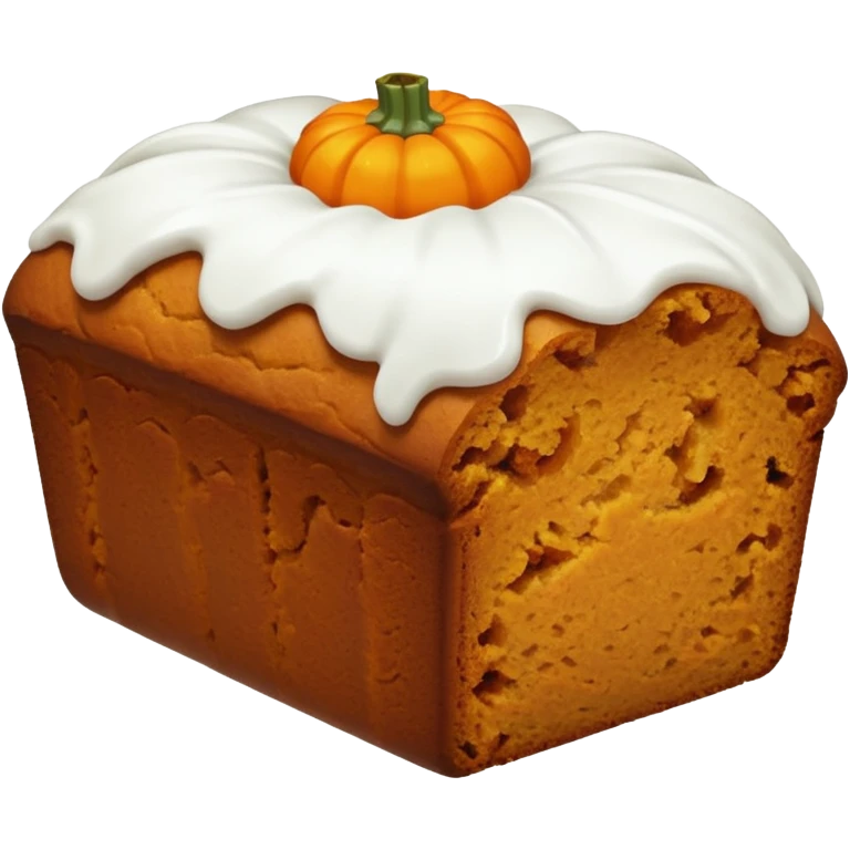 Pumpkin bread with white icing  emoji