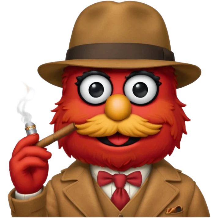elmo smoking in an gangster emoji