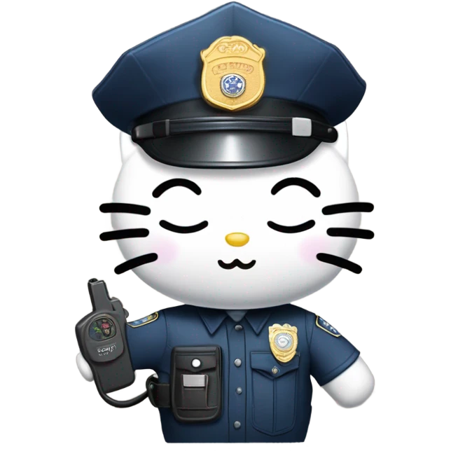 Hello kitty as a police emoji