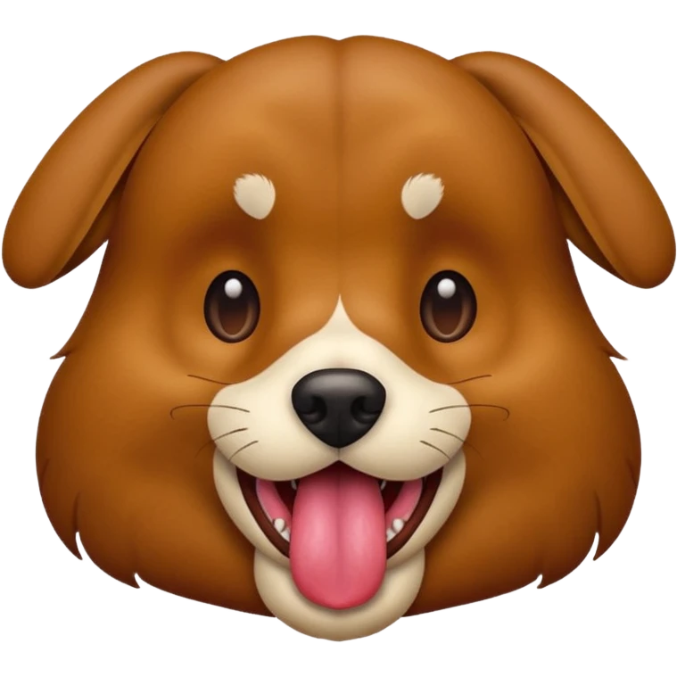 Brown Dog sticking it tongue out emoji