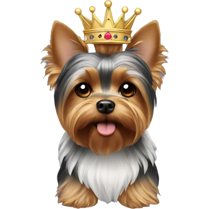 yorkie with a crown emoji