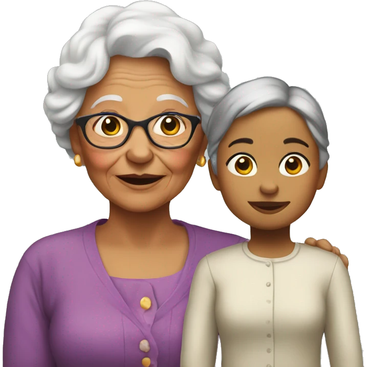 Grandma and niece  emoji