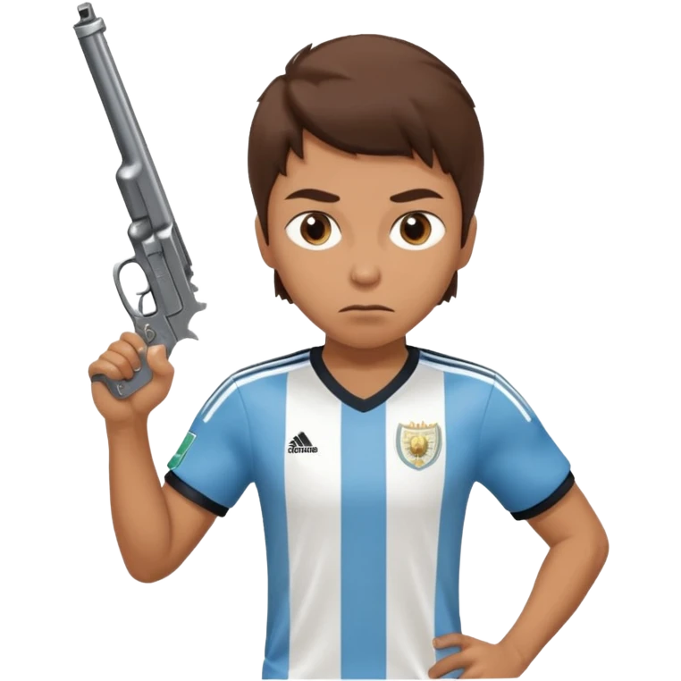 haz un turro con una biszera para atras y con un arma remera argentina pero arma de fuego que tenga un revolver  solo emoji