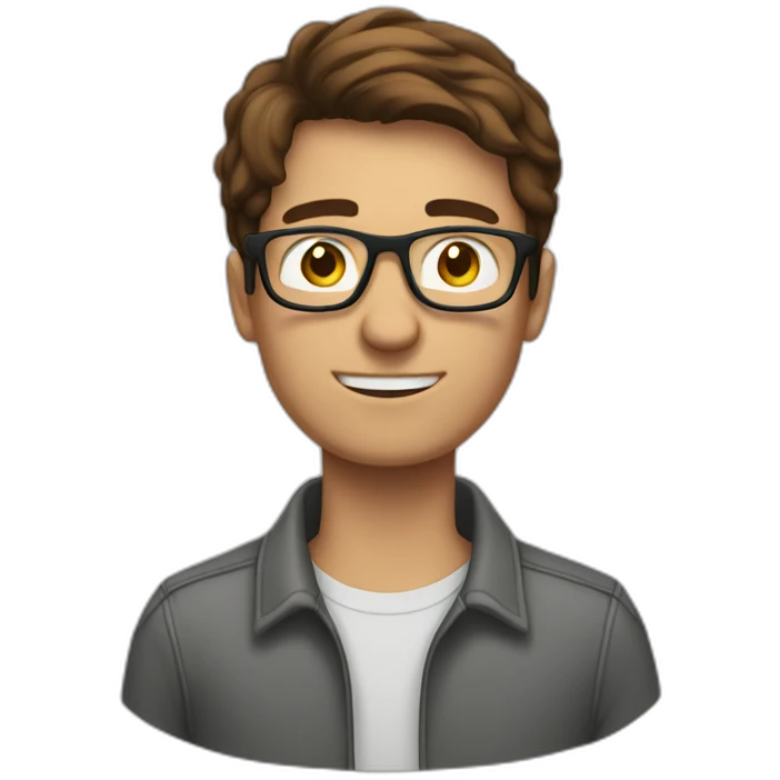 brown-haired man wearing glasses who is not able to get a key into a lock emoji
