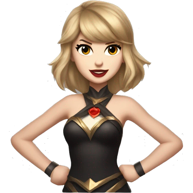 Taylor swift appearing in league of legends as a hero emoji