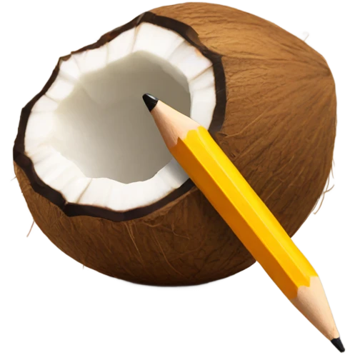Coconut eating a pencil  emoji