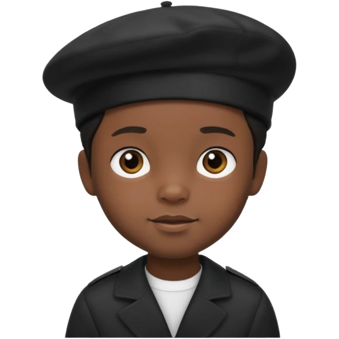 male dark toddler with beret emoji