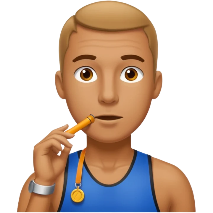 track coach with whistle emoji