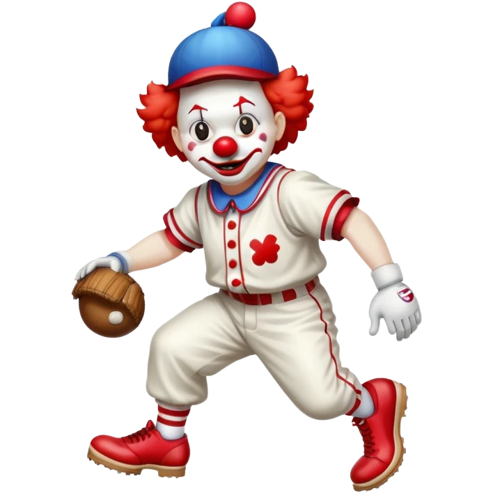 Clown playing baseball emoji