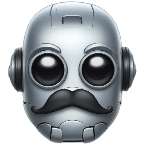 Robot with a mustache emoji