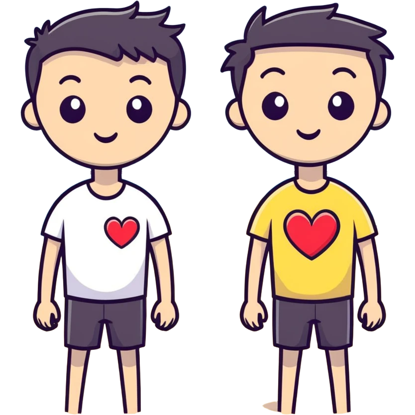 Heart eyes guys at the beach emoji