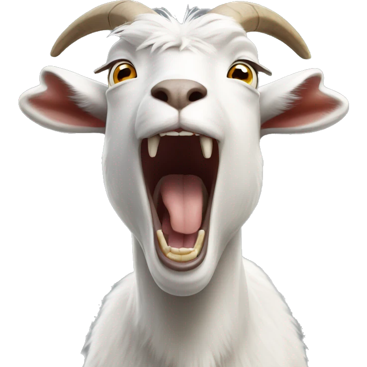 grey and white male goat screaming emoji