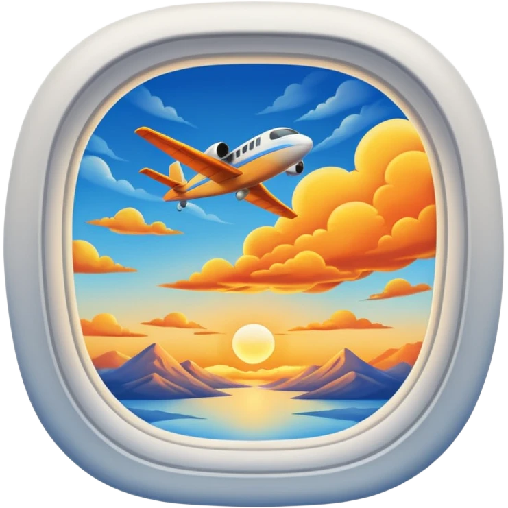 beautiful sunrise from a window plane  emoji