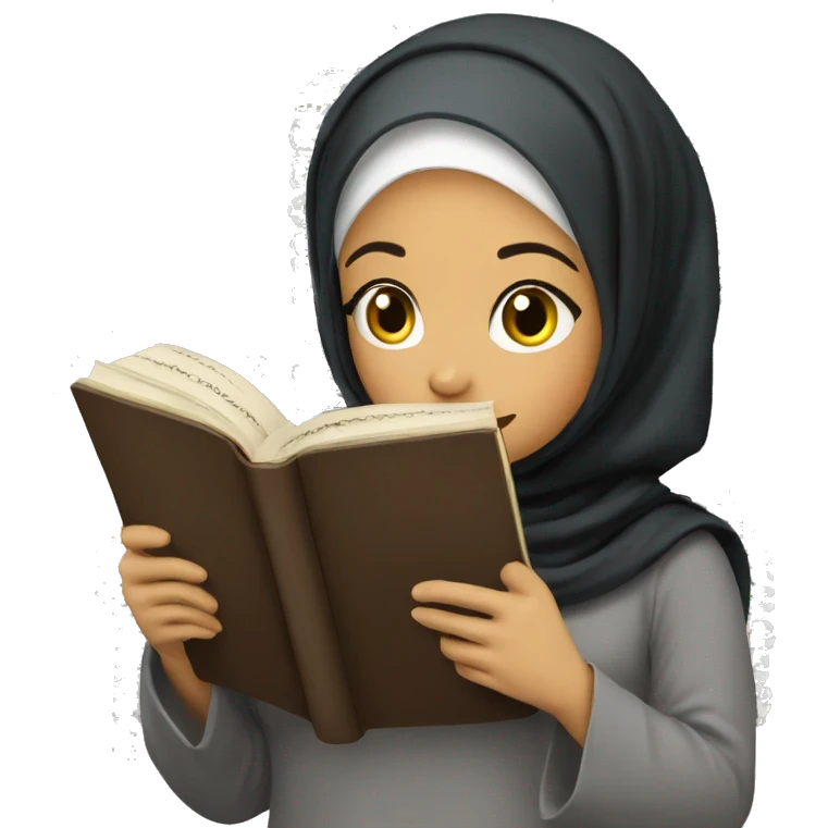Hijabi girl reading quran  emoji
