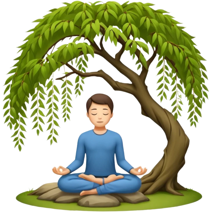 Willow tree and meditation emoji