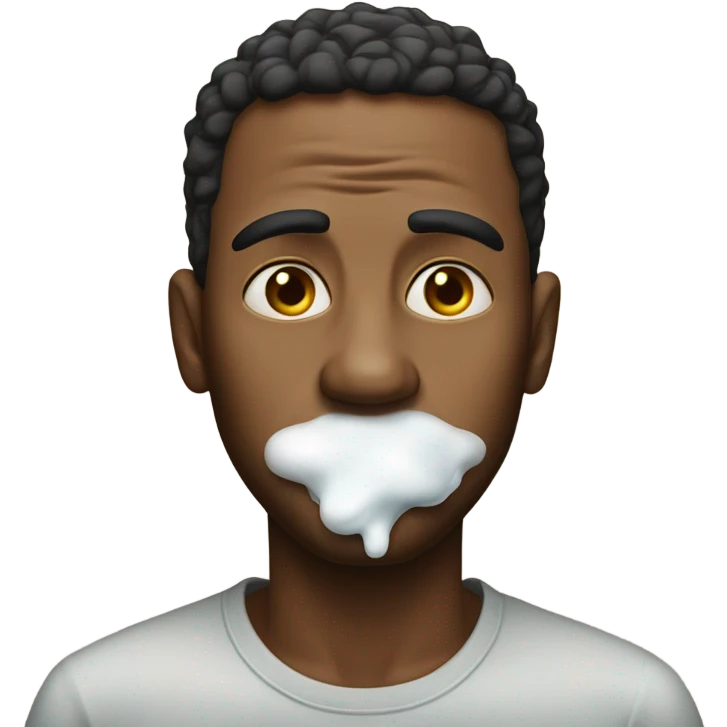 Man eating sugar with sugar stains at the bottom of his nostrils  emoji
