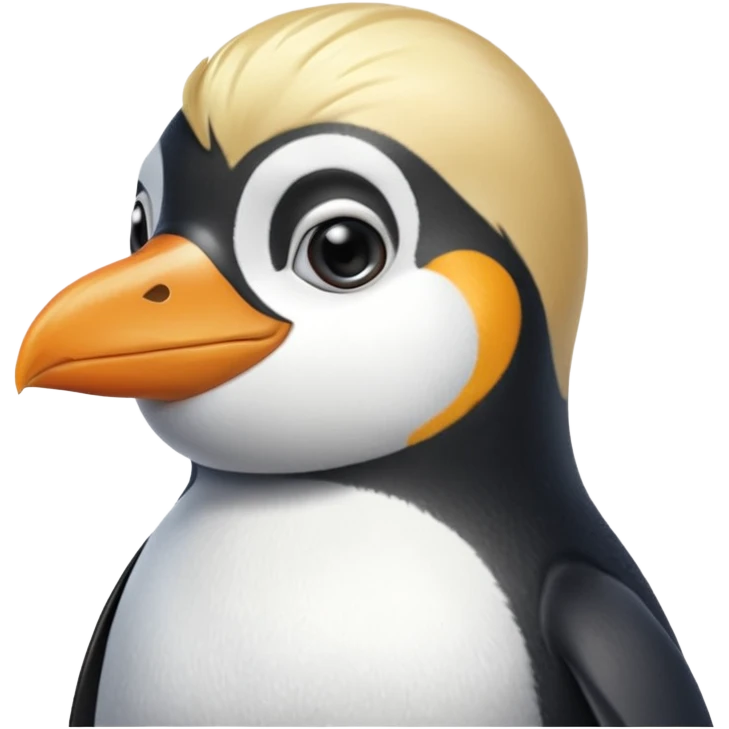 Pingüino con cabello rubio emoji