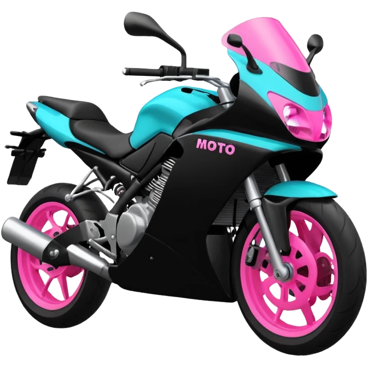 moto sportiva con scritta nera e solo avanti rosa fluorescente  emoji