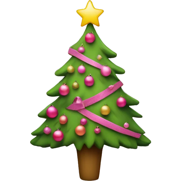 Christmas tree wi pink decoration  emoji