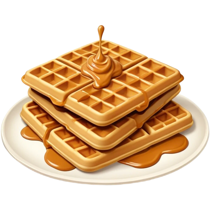 waffles with beanut butter spread on top emoji