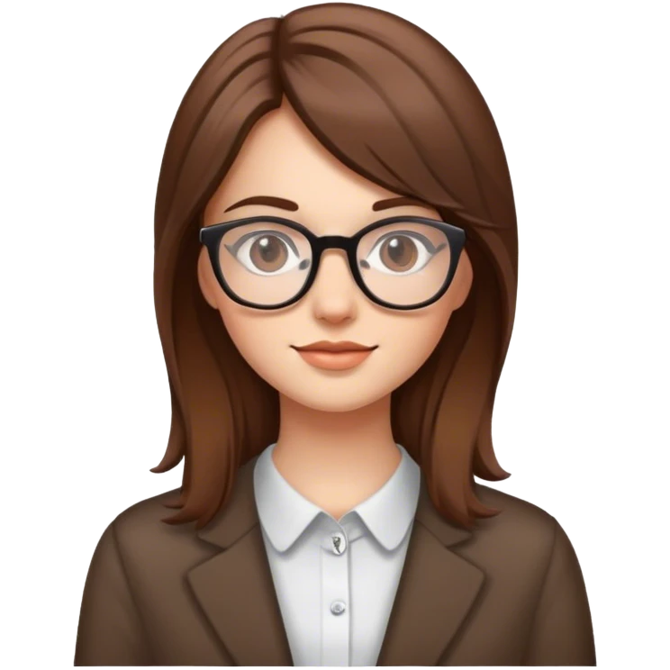 Brown haired girl with glasses emoji