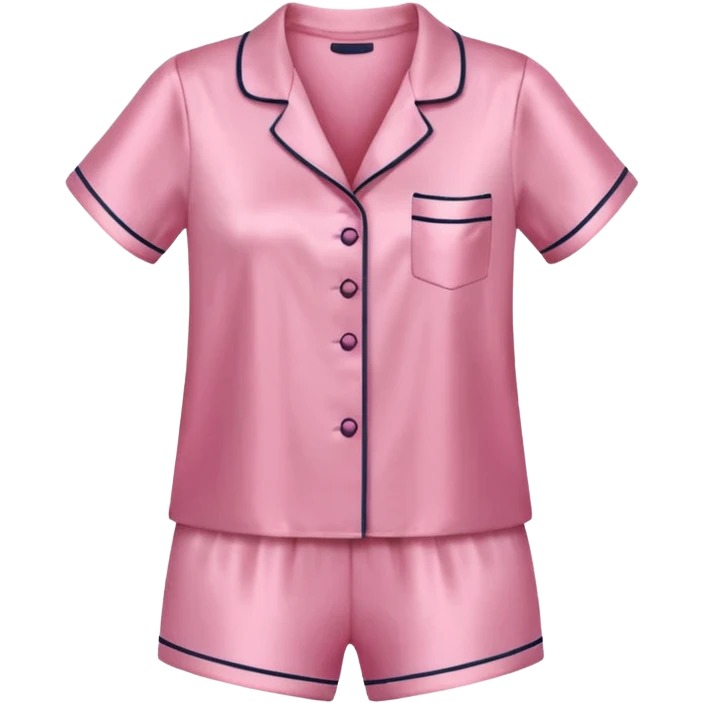 Cute pink silk pjs with short sleeves  emoji