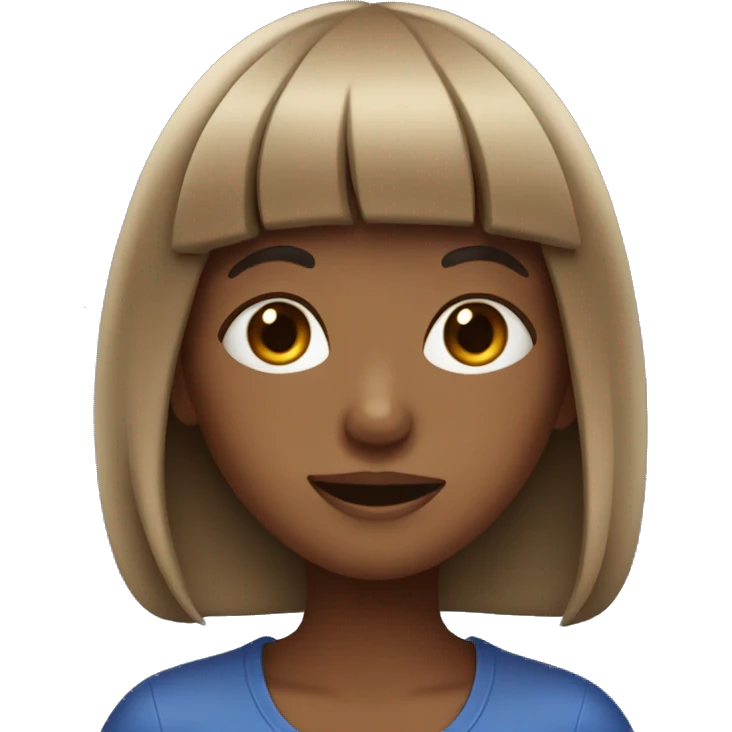 tan girl with bangs eating blueberries emoji