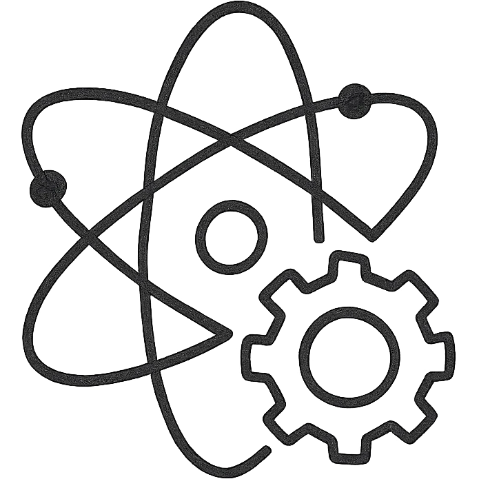 purple science and technology icon, minimal style, simple hand drawn lines, no fill emoji