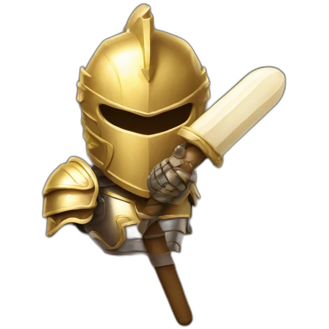 an popcicle with a light golden armour emoji