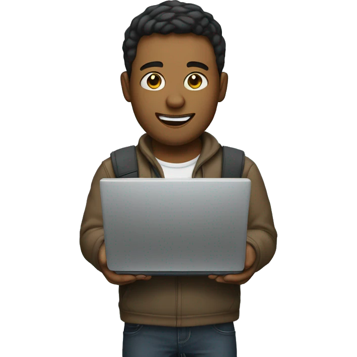 tech guy with laptop in hand emoji