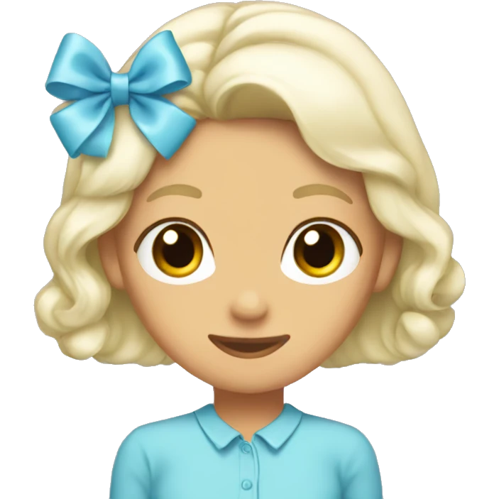 Light blue Hair bow emoji