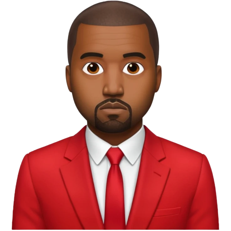kanye west in red suit emoji