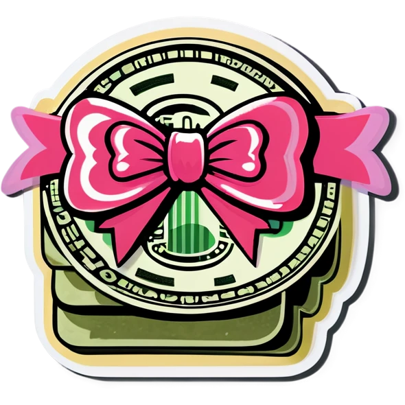 Money with pink bow emoji
