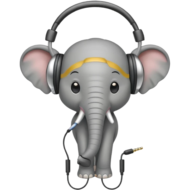 baby elephant with headphone emoji