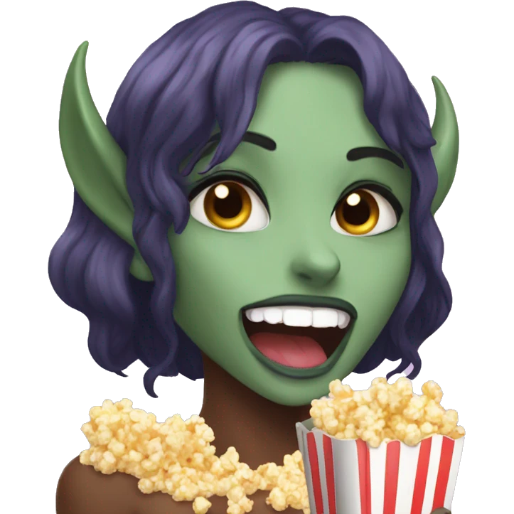 Meru the succubus eating popcorn emoji