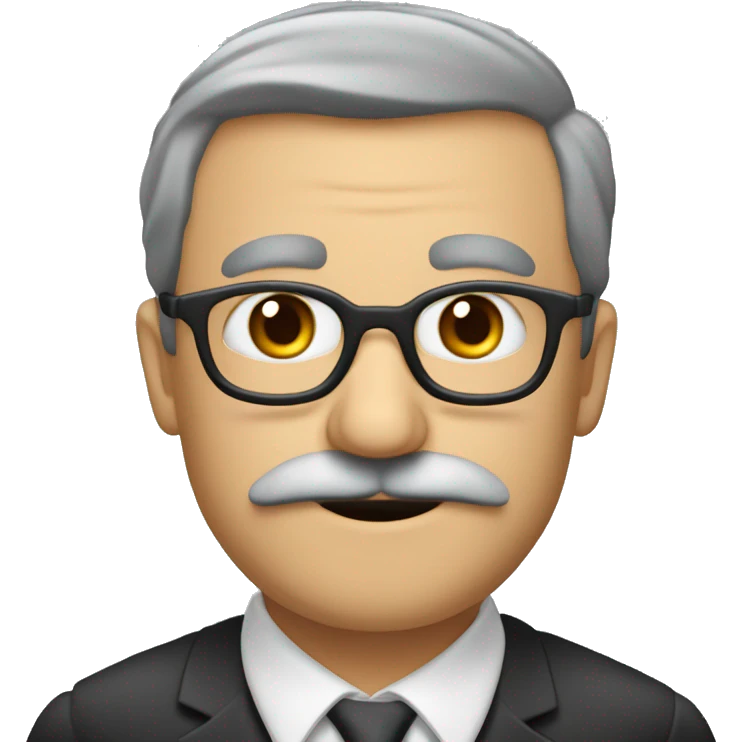 PROFESOR DE HISTORIA, SIN LENTES, PELO CAFÉ, BARBA SI BIGOTE emoji