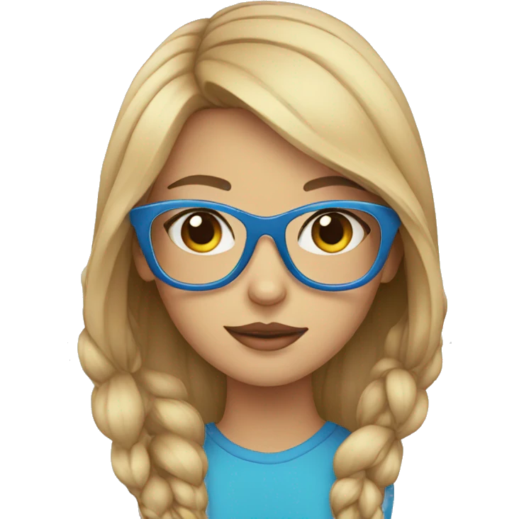girl with cat and blue glasses emoji